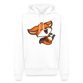 Renard rieur - Sweat à capuche Premium bio Homme - blanc - Devant - Nico (187cm)