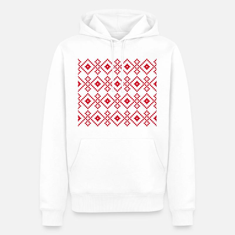 Pull uni de Noël (rouge) - Sweat à capuche Premium bio Homme - blanc