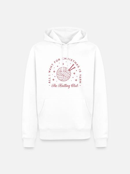 Strickgarn Liebhaber lustig strick Club gemütlich Weihnachten - Männer Premium Bio Hoodie - Weiß