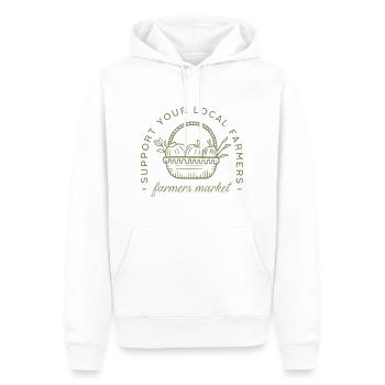 Support your local farmers market farm vendor - Men’s Premium Organic Hoodie - white - Front - Nico (187cm)