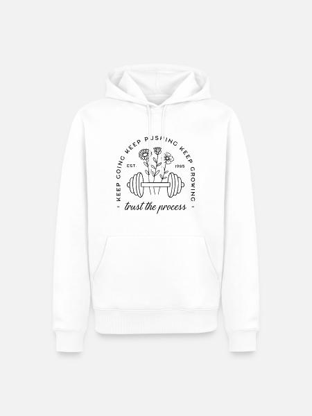 Gym Girl ästhetisches Gewichtheben Motivationszitat - Männer Premium Bio Hoodie - Weiß