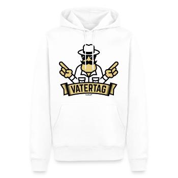 Vatertag Handzeichen (Männertag / Herrentag / 2C) - Männer Premium Bio Hoodie - Weiß - Vorne - Nico (187cm)