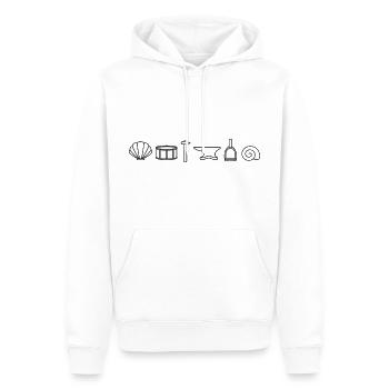 Aufbau vom Ohr in Symbolen, Ohr Anatomie - Männer Premium Bio Hoodie - Weiß - Vorne - Nico (187cm)