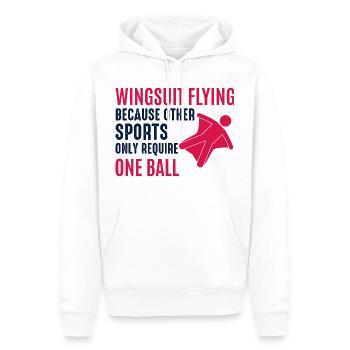 Wingsuit fliegen Base Jumping Fallschirmspringen Wingsuiting - Männer Premium Bio Hoodie - Weiß - Vorne - Nico (187cm)