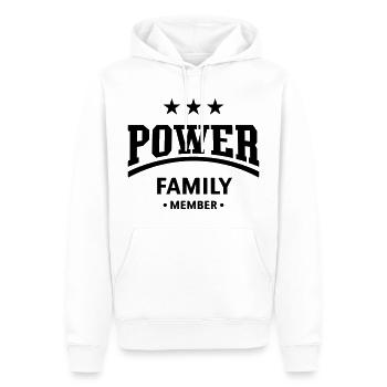Membre de la famille Power (famille / membre / noir) - Sweat à capuche Premium bio Homme - blanc - Devant - Nico (187cm)
