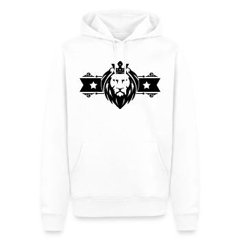 Bannière tête de Lion - tête de lion - Sweat à capuche Premium bio Homme - blanc - Devant - Nico (187cm)