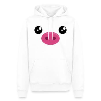 Schwein Gesicht - Pig Ferkel Kostüm Halloween Tier - Männer Premium Bio Hoodie - Weiß - Vorne - Nico (187cm)