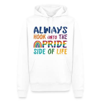 Accrochez-vous toujours au côté fierté de la vie - Sweat à capuche Premium bio Homme - blanc - Devant - Nico (187cm)