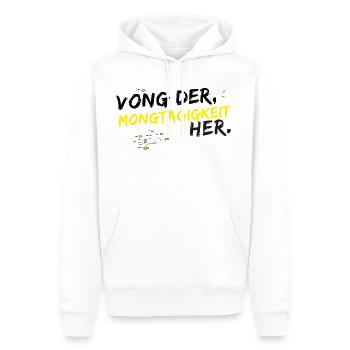lundi - Sweat à capuche Premium bio Homme - blanc - Devant - Nico (187cm)