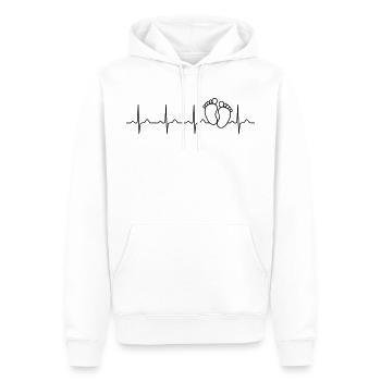 Baby Füße Herzschlag - Neugeborenes - Schwanger - Männer Premium Bio Hoodie - Weiß - Vorne - Nico (187cm)