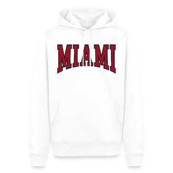 Miami - Männer Premium Bio Hoodie - Weiß - Vorne - Nico (187cm)