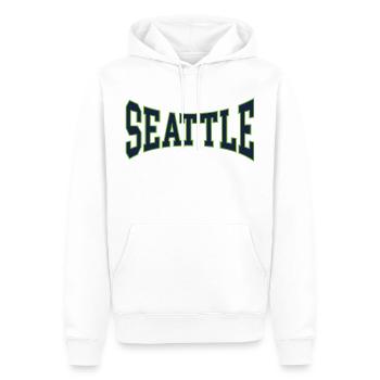 Seattle - Männer Premium Bio Hoodie - Weiß - Vorne - Nico (187cm)