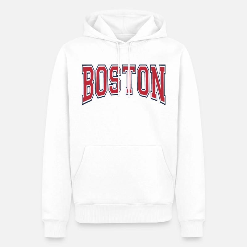 Boston - Männer Premium Bio Hoodie - Weiß