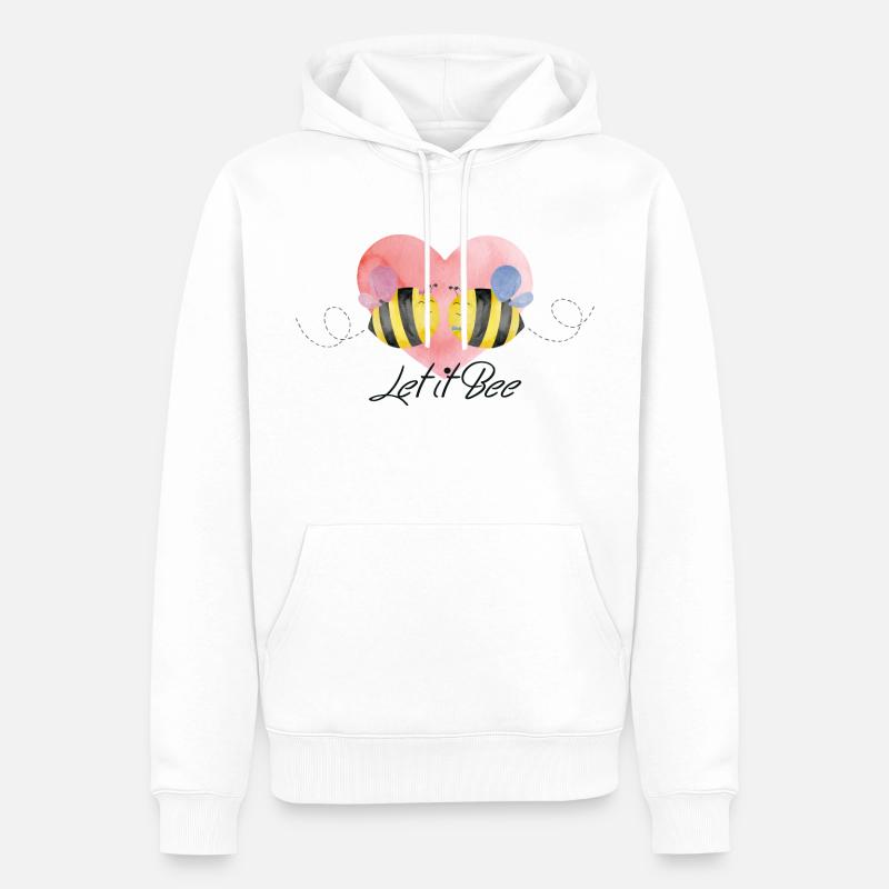 Let it Bee - Männer Premium Bio Hoodie - Weiß