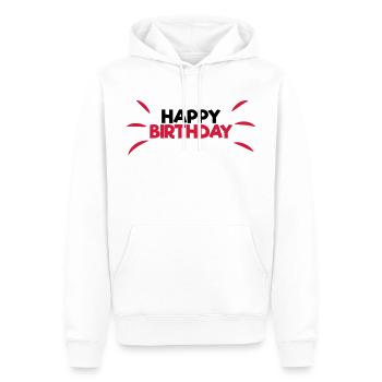 Happy Birthday - Männer Premium Bio Hoodie - Weiß - Vorne - Nico (187cm)