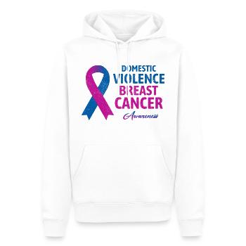 Häusliche Gewalt und Brustkrebsbewusstsein - Männer Premium Bio Hoodie - Weiß - Vorne - Nico (187cm)