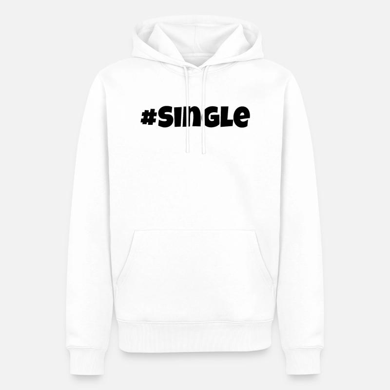Hashtag Single - Männer Premium Bio Hoodie - Weiß