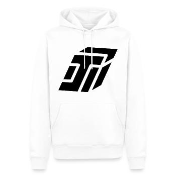 Abstract J letter - Men’s Premium Organic Hoodie - white - Front - Nico (187cm)