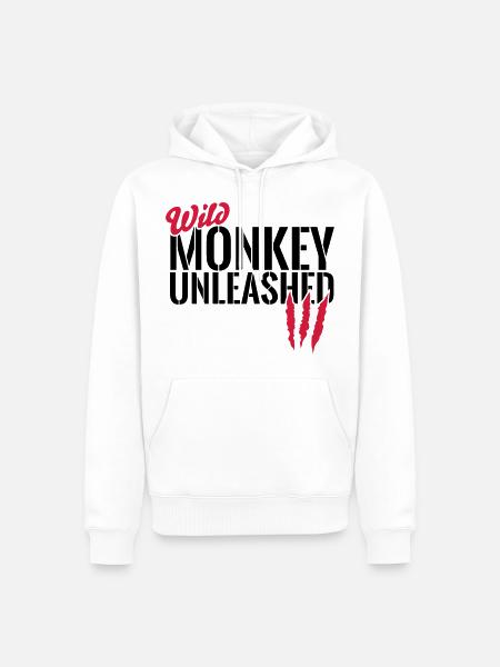 Wild monkey unleashed - Men’s Premium Organic Hoodie - white