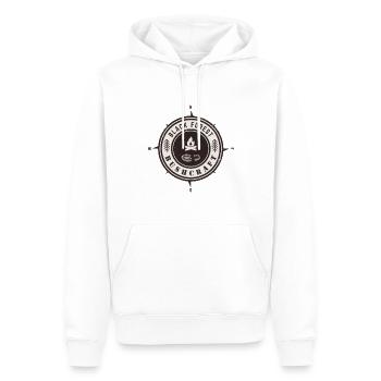 Black Forest Bushcraft - Men’s Premium Organic Hoodie - white - Front - Nico (187cm)