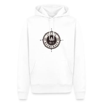 Bushcraft Vosges - Sweat à capuche Premium bio Homme - blanc - Devant - Nico (187cm)