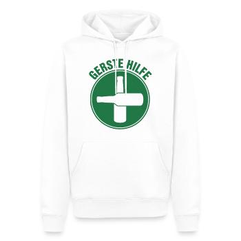 Gerste Hilfe I Bierflasche Erste Hilfe Bier - Männer Premium Bio Hoodie - Weiß - Vorne - Nico (187cm)