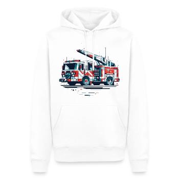 Polygon Feuerwehrauto mit Drehleiter Feuerwehr - Männer Premium Bio Hoodie - Weiß - Vorne - Nico (187cm)
