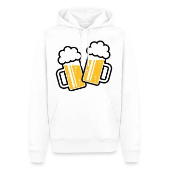 2 Bierkrüge Stoßen An, Prosit! (Bier Maßkrüge 2C) - Männer Premium Bio Hoodie - Weiß - Vorne - Nico (187cm)