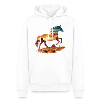 Pferd Wild West Western Reiten Wildnis Cowboy USA - Männer Premium Bio Hoodie - Weiß - Vorne - Nico (187cm)