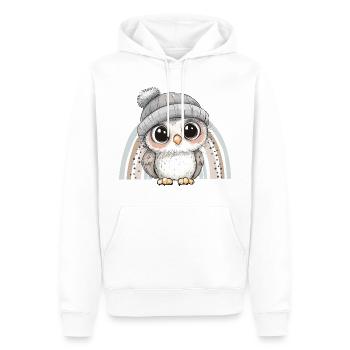 Eule Süß Niedlich Baby Kinder Tier Cartoon - Männer Premium Bio Hoodie - Weiß - Vorne - Nico (187cm)