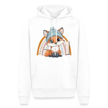1. Geburtstag Fuchs Regenbogen Süß Niedlich - Männer Premium Bio Hoodie - Weiß - Vorne - Nico (187cm)