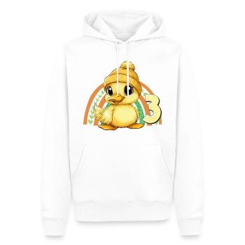 3. Geburtstag Ente Regenbogen Süß Niedlich - Männer Premium Bio Hoodie - Weiß - Vorne - Nico (187cm)
