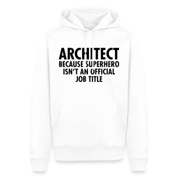 Architect - Superhero - Sweat à capuche Premium bio Homme - blanc - Devant - Nico (187cm)