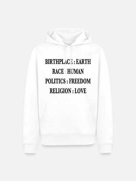 Meine Rasse ist Mensch - Männer Premium Bio Hoodie - Weiß