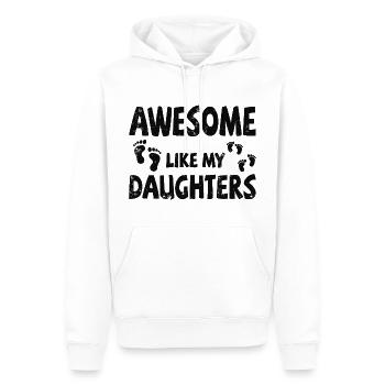 Awesome like my 2 daughters mit Fußabdrücken - Männer Premium Bio Hoodie - Weiß - Vorne - Nico (187cm)