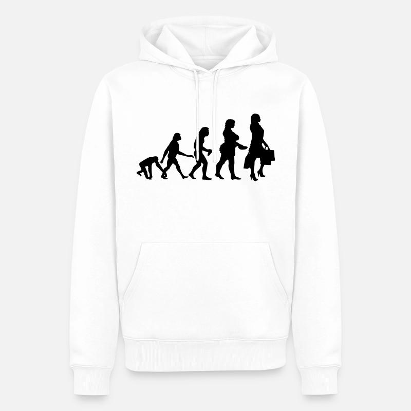 SHOPPING QUEEN EVOLUTION - Sweat à capuche Premium bio Homme - blanc