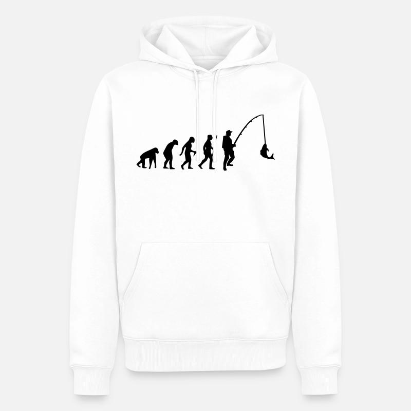 EVOLUTION DE POISSON ! - Sweat à capuche Premium bio Homme - blanc