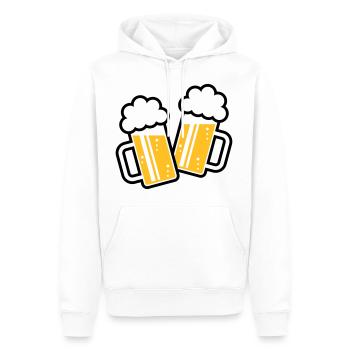 2 Clinking Beer Glasses For A Cheer! (2C) - Men’s Premium Organic Hoodie - white - Front - Nico (187cm)