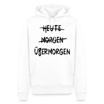 Heute Morgen Übermorgen - To Do Liste Aufschieben - Männer Premium Bio Hoodie - Weiß - Vorne - Nico (187cm)