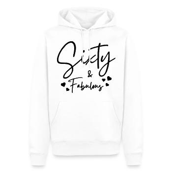 Soixante fabuleux - Sweat à capuche Premium bio Homme - blanc - Devant - Nico (187cm)