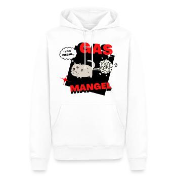 Gasmangel Politik Energieengpass Katze furzt - Männer Premium Bio Hoodie - Weiß - Vorne - Nico (187cm)