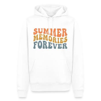 Souvenirs d’été - Sweat à capuche Premium bio Homme - blanc - Devant - Nico (187cm)