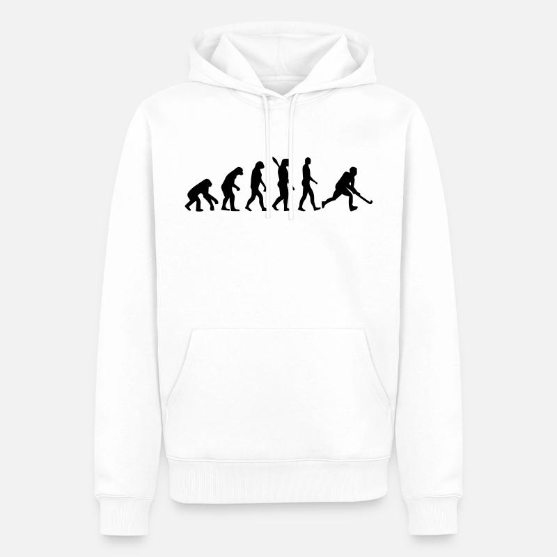 HOCKEY EVOLUTION! - Sweat à capuche Premium bio Homme - blanc