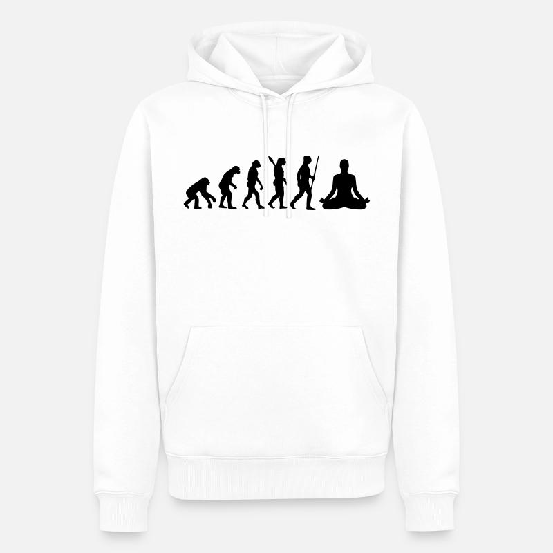 MEDITATION EVOLUTION! - Sweat à capuche Premium bio Homme - blanc