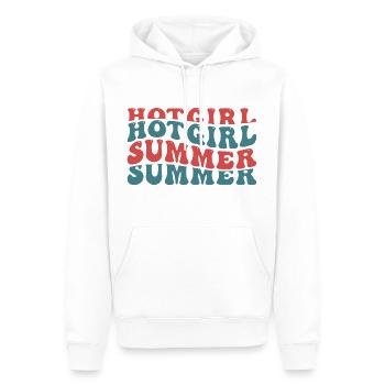 Hot Girl Summer Typographie - Sweat à capuche Premium bio Homme - blanc - Devant - Nico (187cm)