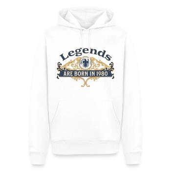 Legends Are Born in 1980 Geburtstag Geschenkidee - Männer Premium Bio Hoodie - Weiß - Vorne - Nico (187cm)
