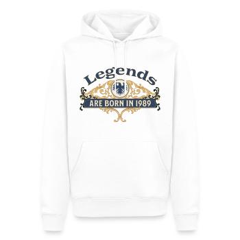 Des légendes sont nées en 1989 Idée cadeau d’anniversaire - Sweat à capuche Premium bio Homme - blanc - Devant - Nico (187cm)