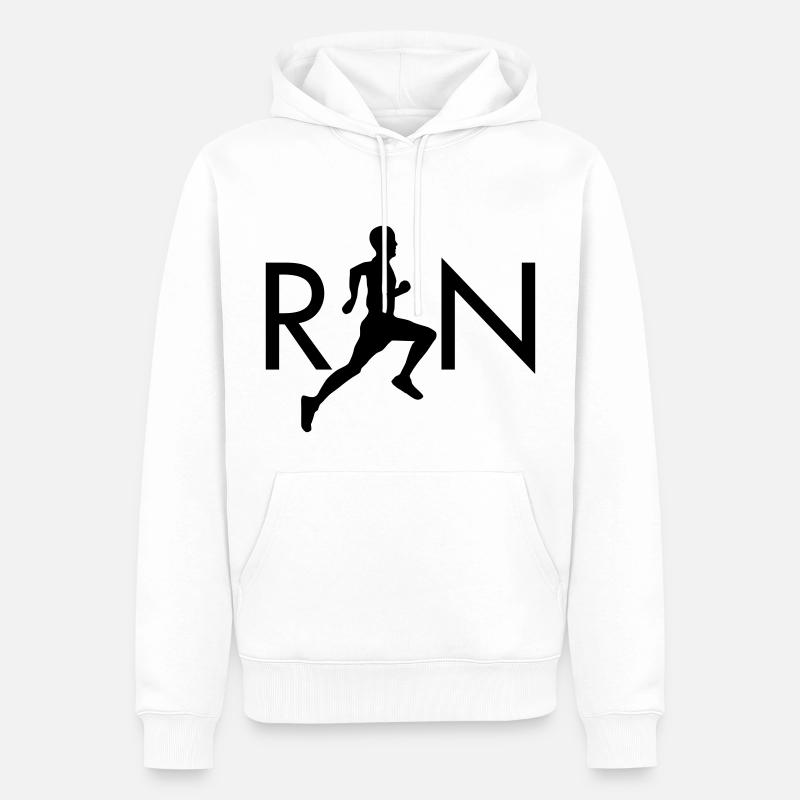 Run (Silhouette Runner) - Männer Premium Bio Hoodie - Weiß
