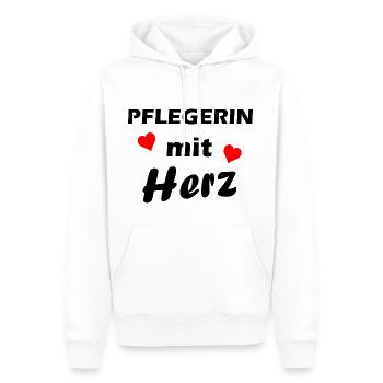 Pflegerin mit Herz - Männer Premium Bio Hoodie - Weiß - Vorne - Nico (187cm)