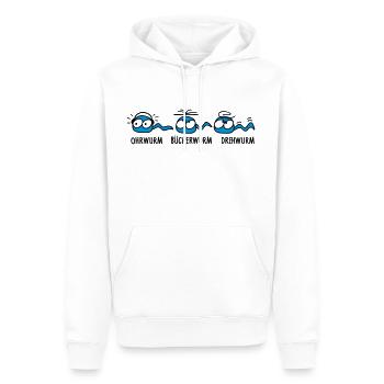 drei Musen - Männer Premium Bio Hoodie - Weiß - Vorne - Nico (187cm)
